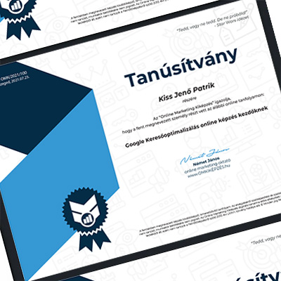 Facebook tanúsítvány A legjobb Facebook képzés elvégzéséről tanúsítványt kapsz