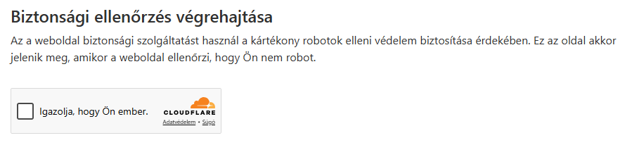 bejelentkezéskor biztonsági ellenőrzés